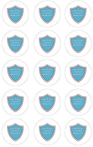 Football Badge Edible Icing Cupcake Topper 15 per sheet pre-cut