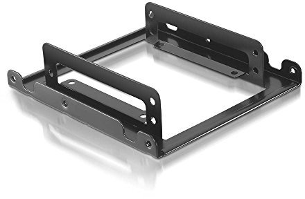 NANOCABLE 10.99.0002 - Adaptador metálico de 3.5 para Instalar 2 Discos Duros de 2.5 en Ordenador, Color Negro