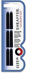Sheaffer Skrip Ink Cartridges, Medium Point, Blue Ink, Pack of 6