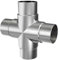 Sellon24® Kreuzverbinder für Rohr Ø 42.4 x 2.0 mm Kreuz V2A Edelstahl Steckfitting Rohrverbinder Verbinder für Rohr Rundrohr Edelstahlrohr Geländer Handlauf Treppen Balkongeländer
