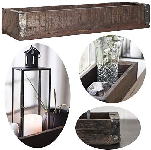 LS-LebenStil Vintage Holz Aufbewahrungsbox - Unika - 35x10x5cm - Braun - Holzkiste Besteckkasten Besteckkorb Küchenorganizer Küche Büro Schreibtisch Schublade Organizer Holzbox Ordnungsbox