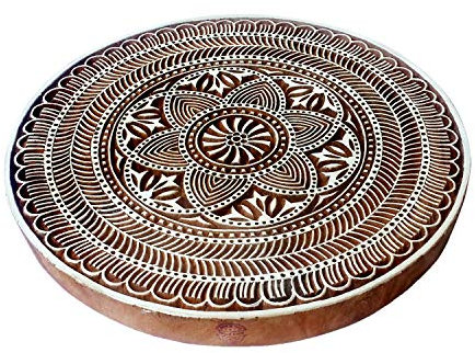 8 Inch Textil Holz Blöcke Groß Blumen Runden Entwürfe Großer Drucken Stempel