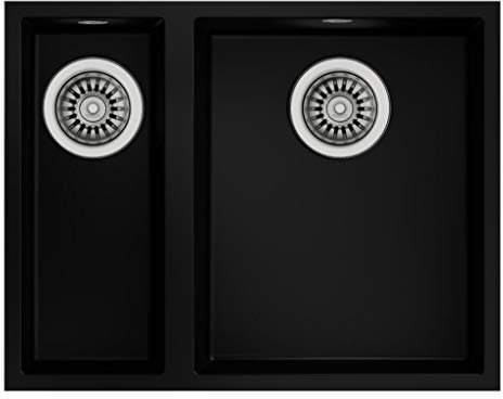 Teka 115260029 - Fregadero de cocina (granito, cuadrado, 560 TG-negro-115260029), color negro
