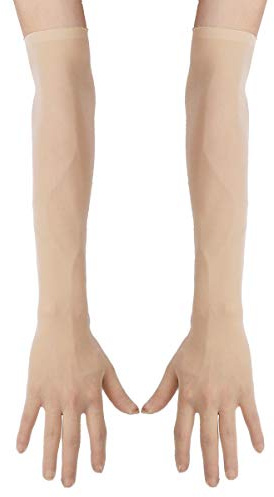 JEATHA Damen Transparent Mesh Handschuhe Lang Sonnenschutz Handschuhe Ellenbogenhandschuhe Elastisch - 6 Farben