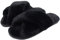 AONEGOLD Ciabatte da Casa Donna Invernali Warmer Peluche Pantofole Croce Morbido Open Toe Pantofole di Pelliccia Antiscivolo Scarpe(Nero,Taglia 42-43)