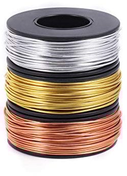 ALEXCRAFT Paquete de 3 alambres de joyería de color de 216 pies de alambre de aluminio resistente al desgaste para manualidades (1 mm)