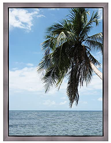 RK Cadres Benutzerdefinierter Bilderrahmen 46x61 oder 61 x 46 Rahmen Silber mit schwarzem Faden, 3.4 cm Breiten Holzleisten