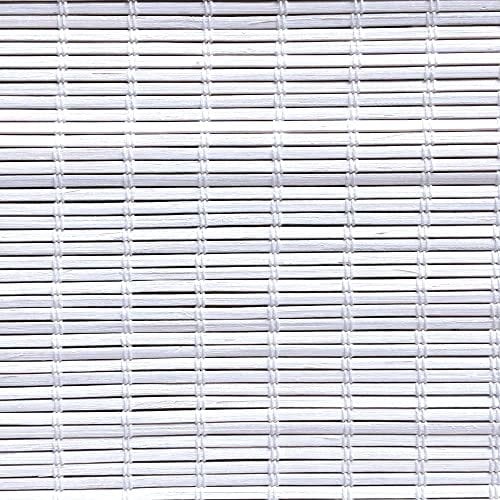 MADECOSTORE Roll'up Bambou Fines Lattes pour intérieur et extérieur - Blanc - L120 x H250cm