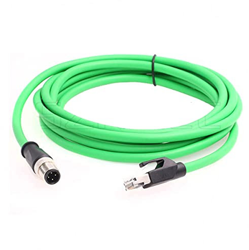 SZRMCC Câble Ethernet M12 Connecteur D-Code 4 Broches Mâle vers RJ45 Câble Réseau Cat5e Blindé étanche à Haute Flexibilité pour Capteur de Caméra Industrielle (20m)