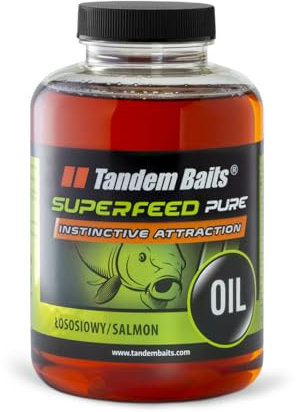 Tandem Baits SuperFeed Pure Fischöl Lachs Intensives Aroma | Lockstoff Karpfen Angeln ohne Mühe | Boilie-Öl Köder Große-Fische-Angeln | Karpfenzubehör Profis & Hobby-Angler 500 ml
