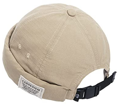 Clakllie Ohne Schirm Dockermütze Unisex Docker Cap Fischermütze Hafenmütze Rolled Cuff Fischermütze Kurz Casual Bikermütze,GD43-Beige