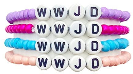 Taichell WWJD-Armbänder für Herren, What Would Jesus Do, Leder, WWJD-Armbänder für Damen, 4 Stück, 7IN, Leder, Autre