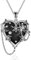 YAFEINI Hexen Herz Anhänger Halskette 925 Sterling Silber Gothic Schmuck Goth Halloween Geschenke für Frauen
