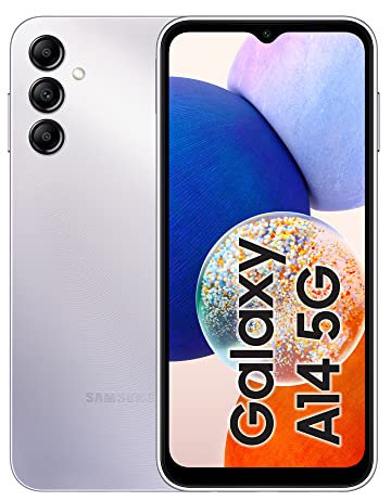 Samsung Galaxy A14 5G Mobile Phone 6.6 Inch Infinity-V screen 64GB Sim Free Smartphone, Silver, 3Y Extended Manufacturer Warranty