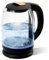 Nyra Electric Kettle/Glass Kettle 1500W- 1.8L - Illuminating Blue LED - Stainless Steel Base Electric Hot Water Kettle- cordless Jug- Auto Shut Off- Fast Quiet Boil Kettle for Tea, Coffee (Glass)