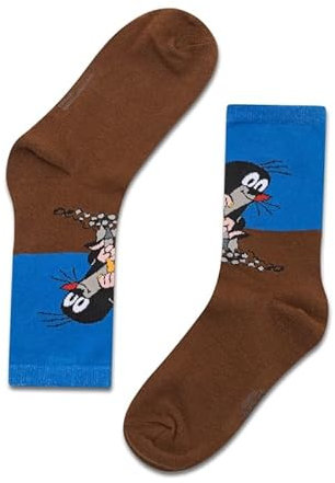 Der kleine Maulwurf – Der Maulwurf Am Graben – Easy Socks Socken Unisex Kids und Erwachsene blau/braun (as3, numeric, numeric_23, numeric_28, regular)