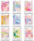 PHIMIITA Engel Number Aura 9 Stück, Aura-Poster, trendige, spirituelle Wandkunst, Farbverlauf, Wandkunst-Set, Leinwanddrucke Wandkunst (20,3 x 25,4 cm, ungerahmt