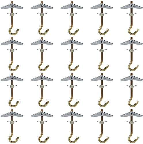 FUNSUEI 20 ganci a molla ad aletta, M6 x 86 mm, ganci da soffitto, ganci a levetta per parete, cartongesso, soffitto