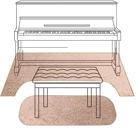 PPGE HOME Schalldammung Teppich Klavier, Klavier Schalldämmung Matte, Boden Schallschutz Teppich Schemel Schallschutzmatte Rutschfester(Khaki)