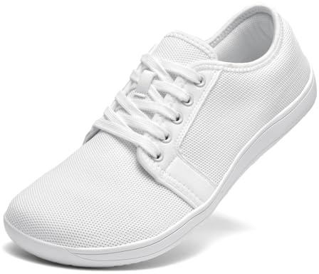 Gugifcto Scarpe Barefoot Minimaliste Uomo Donna Leggere Scarpe a Piedi Nudi con Zero Drop Soles White 38