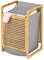 WENKO Wäschetruhe Nori, Bambus, Wäschesack, 43 Liter, abnehmbar, 40 x 60 x 35 cm, Braun/Grau