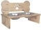 Feliformia® Gamelle pour Chien 2,5 litres Support en Bois avec Deux Bols Gamelle Chien Surélevée Gamelle Chien en Acier Inoxydable Bol pour Chien