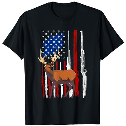 Jäger Hirsch Elch Bock jagen Elkaholic T-Shirt