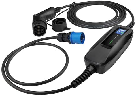 Ev Ladegerät 8-32A Typ 2 Ladekabel Schuko 7KW 5M EV Ladekabel für Elektroauto & Hybrid an Steckdose, (CEE 1 Phase 32A)