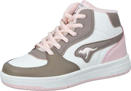 KangaROOS Damen K-CP Deck Mid RV Sneaker, Stone Brown/Frost pink, 37 EU