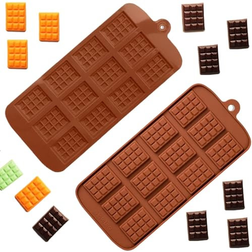 2 Pièces Moules à Chocolat,Moules Mini en Silicone à Chocolat,12 Cavités Antiadhésifs Moule à Fondant,Facile à Démouler,pour Chocolats Maison, Pralines,Bonbons, Gaufres, Décoration de Gâteau