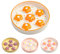Ceramic Slow Feeder Bowl - Healthy Eating Cat Puzzle Feeder - Dishwasher Safe - 6.3''W x 1.2''H - 6 OZ - Bright Orange Flower