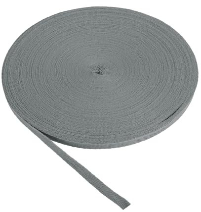 PATIKIL Baumwollband Baumwolle Gurtband 10mm x 45m, Schrägband Baumwoll Nahtband Köperband Saumband Einfassband Stoffband Webband für DIY Nähen Basteln Stricken Verpackungen, Limettengrau