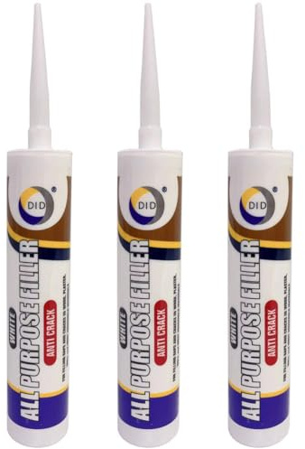 3x Multi Purpose Silicone Sealant Filler White Clear Black Frame Grout Roof Gutter (All Purpose Filler)