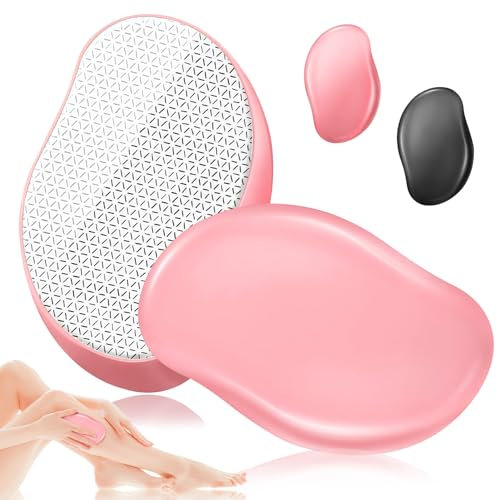 Rose Gomme Dépilatoire en Cristal,Gomme Epilatoire Indolore Nano Gomme Epilatoire Pierre Epilatoire Magique Gomme Epilateur Femme Outil D'épilation Portable Les Jambes, Les Bras et Le Dos