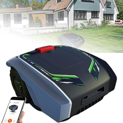 JJENXYYDS Fully Automatic Intelligent Lawn Mower,Robotic Lawn Mower with GPS Assisted Navigation,for Manicured Lawn, Path Planning, Wifi Smartphone APP Control, Safety Protection Device