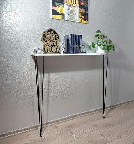OZBME Wall Table with Leg Wall Mounted Radiator Cover for Entryway Narrow Console Foyer Table Slim and Thin Table 100cm/90cm/20cm (white) ()