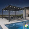 PURPLE LEAF Pergola Bioclimatique avec Guirlande Lumineuse Exterieure 4,24 x 3,68 m Pergola Aluminium Lames Orientables Superficie 15,6 m² Tonnelle de Jardin Pergola Jardin Extérieur,Gris