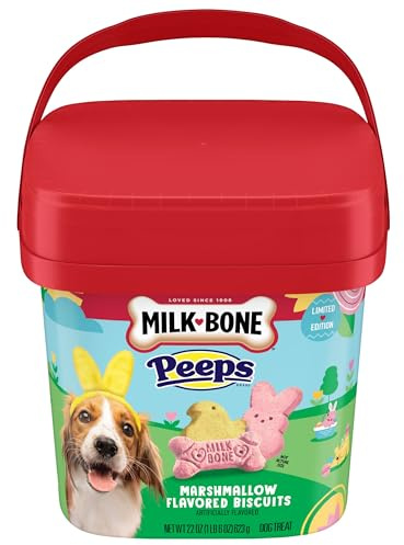 Milk-Bone Peeps Artificially Marshmallow Flavored Dog Treats, 22 Oz. Pail