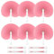 PATIKIL Round Shaped Paper Hand Fans, 20 Pack Bulk Folding Fan Handheld with Plastic Fan Handles for Wedding Party Decoration Birthday Guest Favors DIY Supplies, Pink