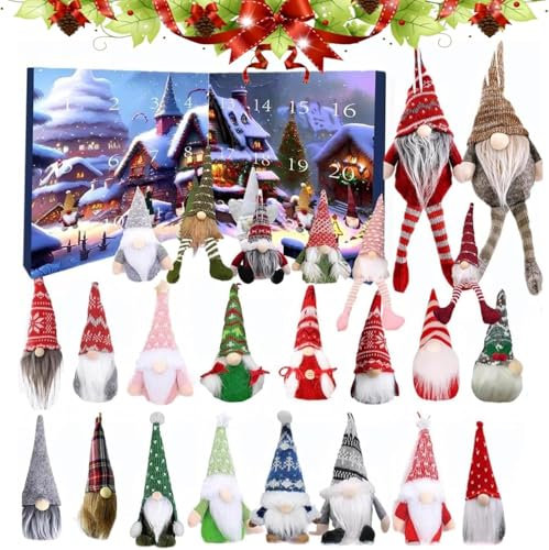 Weihnachts Wichtel Adventskalender 2024,24 Stk Zwergen Plüschtier Spielzeug Adventskalender,Weihnachtswichtel Figuren Weihnachtskalender 2024,Wichtel Puppe 24 Tage für Kinder (Stil 1 (1 Stück))
