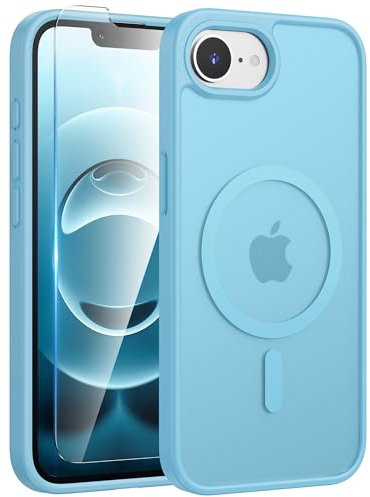 FNTCASE for iPhone 16e Phone Case: iPhone 16E 2025 Magnetic Matte Military Grade Drop Protection Phone Cover | Slim Anti-Slip Durable Shockproof Cases Teal