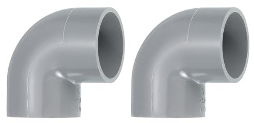 QUARKZMAN 32mm 2 Stück PVC 90 Grad Winkel Rohrverbinder, Reduzierverbinder Reduzierstück Rohrverschraubung Rohrkupplung Adapter für Garten Bauernhof Bewässerung Wasserrohr Armaturen, Grau