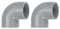 QUARKZMAN 32mm 2 Stück PVC 90 Grad Winkel Rohrverbinder, Reduzierverbinder Reduzierstück Rohrverschraubung Rohrkupplung Adapter für Garten Bauernhof Bewässerung Wasserrohr Armaturen, Grau