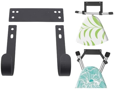 Ironing Board Holder,Wall Mount Carbon Steel T Shaped And Y Shaped Legs Ironing Board Hanger Ironing Board Hook Ironing Board Bracket for Laundry Rooms Utility Closets