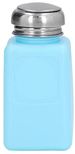 Alkoholspender 200 ml, Esd Safe, Quadratflasche, Blau | Pressspender, Lösungsmittelspender, Edelstahldeckel, Antistatisch, Werkstatt, für ESD Bereiche, 200 Ml
