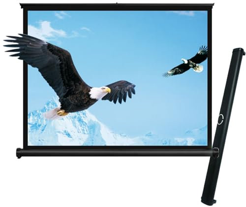 Projector Beamer Leinwand 30/40/50 Zoll, Mobile Heimkino Tragbar, Bodenstehend Ausziehbar TV Bildschirm für Zuhause/Schule/Treffen/Camping, 4:3/16:9 HD 4k Leinwand Im Freien, Kompaktes Design,(4:3,30