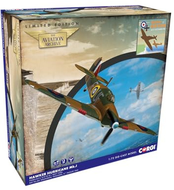 Corgi Hawker Hurricane MkI – P-O Billy Fiske – Battle of Britain 85, Druckgussmodell für Erwachsene