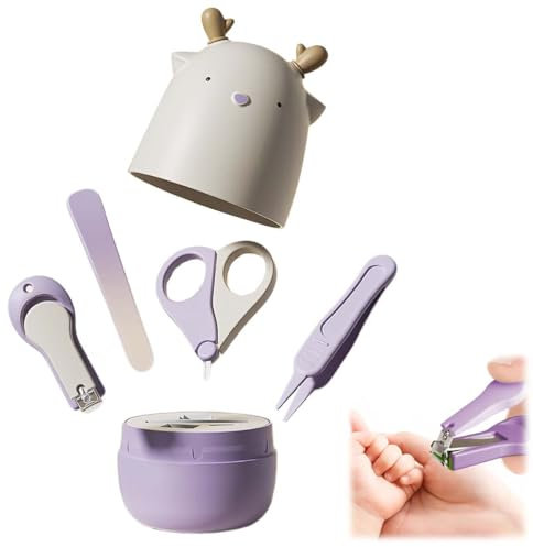 KYLOS Juego De Cortaúñas Para Bebé - Juego De Pedicura Para Bebé - Kit De Aseo Para Bebé - Juego De Cuidado Para Guardería Con Tijera De Seguridad + Lima Para Uñas + Pinzas