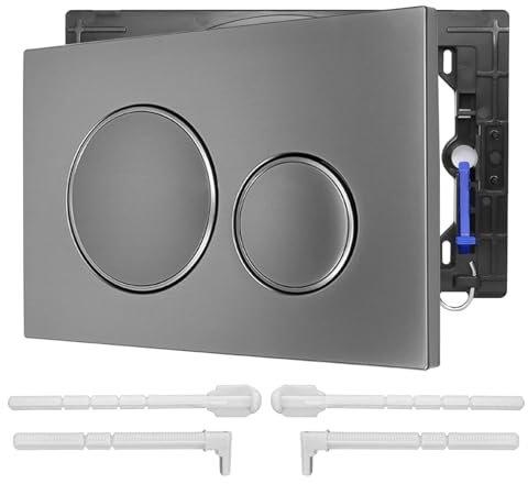 Toilet Actuator Plate 20 Actuator Plate - Dual Flush System, Brushed Gunmetal Gray, Includes Flush Lever Set & Mounting Frame, Stylish & Durable Bathroom Upgrade