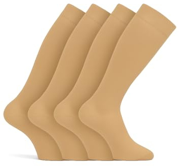 Basic Treasure 2 Paar Kompressionsstrümpfe Damen Herren, Reise | Leichte Kompression, bequeme Passform, elastisches Material und ideal für Flug, Reise, Arbeit und Alltag